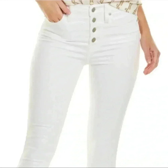 Madewell 9” Mid Rise Skinny White Jeans Raw Hem Sz 24 - Picture 2 of 11